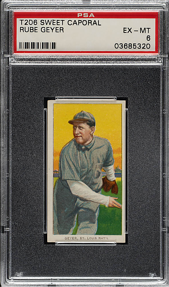 1909-1911 T206 White Border Rube Geyer PSA EX-MT 6