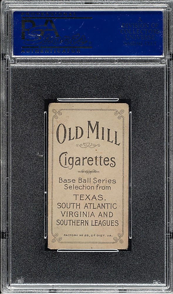 1909-1911 T206 White Border Scoops Carey Southern Leaguer PSA VG 3 - Old Mill Back