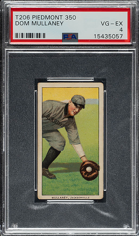 1909-1911 T206 White Border Dom Mullaney Southern Leaguer PSA VG-EX 4