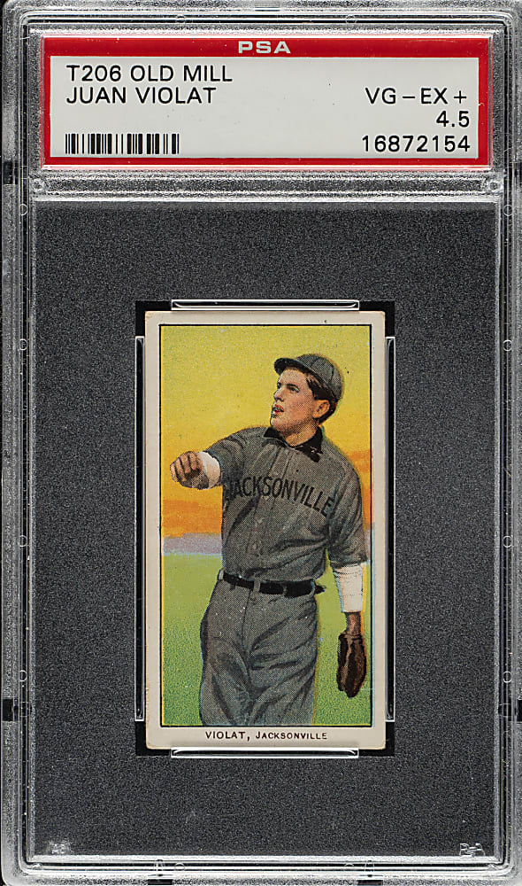 1909-1911 T206 White Border Juan Violat Southern Leaguer PSA VG-EX+ 4.5 - Old Mill Back