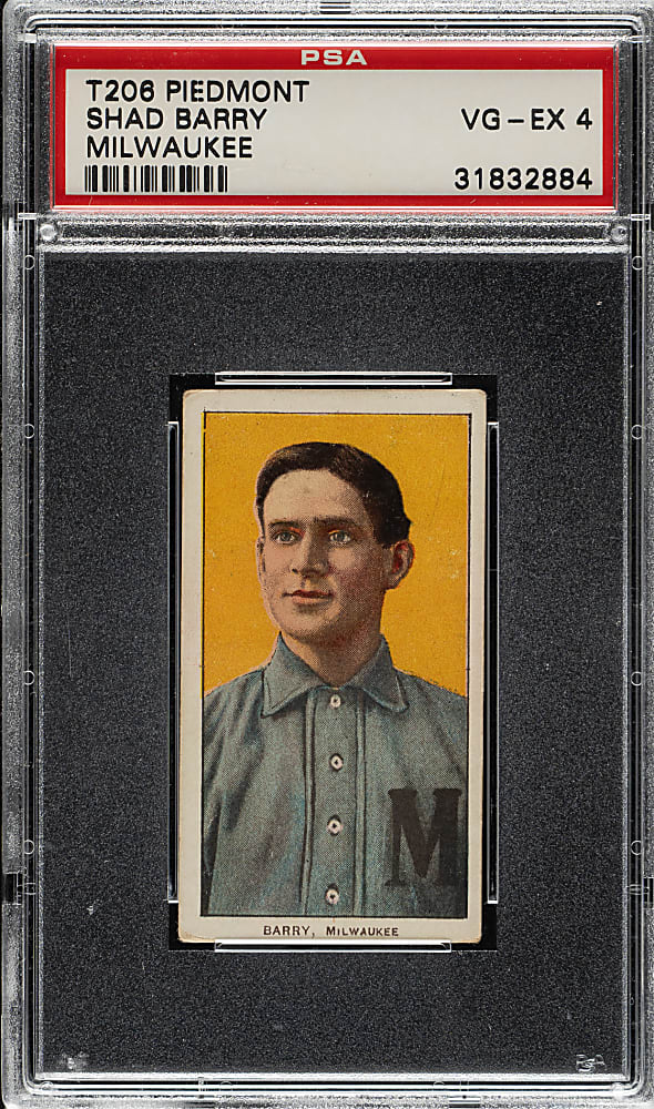 1909-1911 T206 White Border Shad Barry PSA VG-EX 4