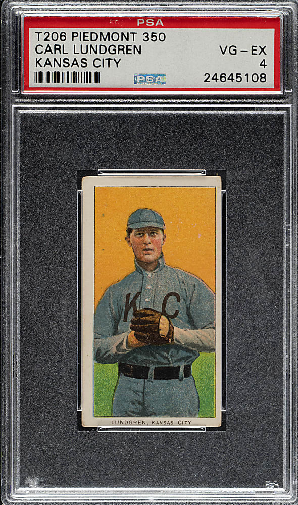 1909-1911 T206 White Border Carl Lundgren Kansas City PSA VG-EX 4