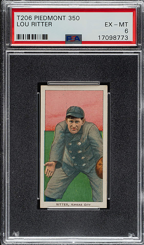 1909-1911 T206 White Border Lou Ritter PSA EX-MT 6