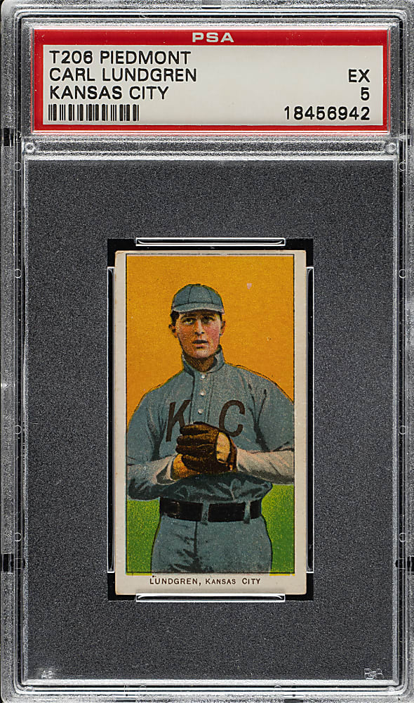 1909-1911 T206 White Border Carl Lundgren Kansas City PSA EX 5