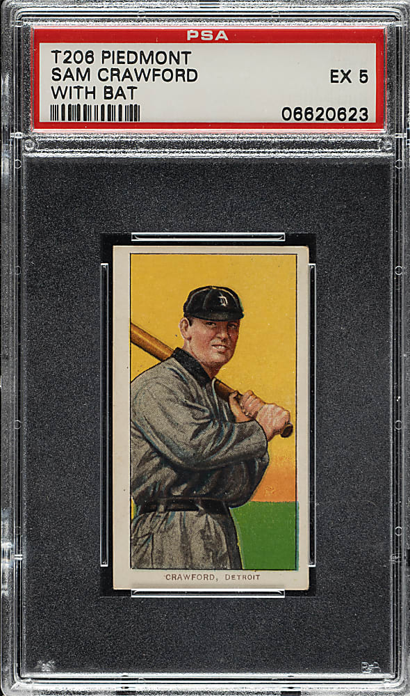 1909-1911 T206 White Border Sam Crawford with Bat PSA EX 5