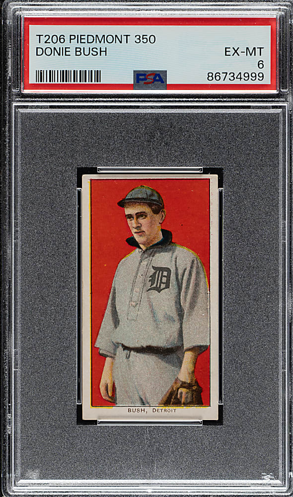 1909-1911 T206 White Border Donie Bush PSA EX-MT 6