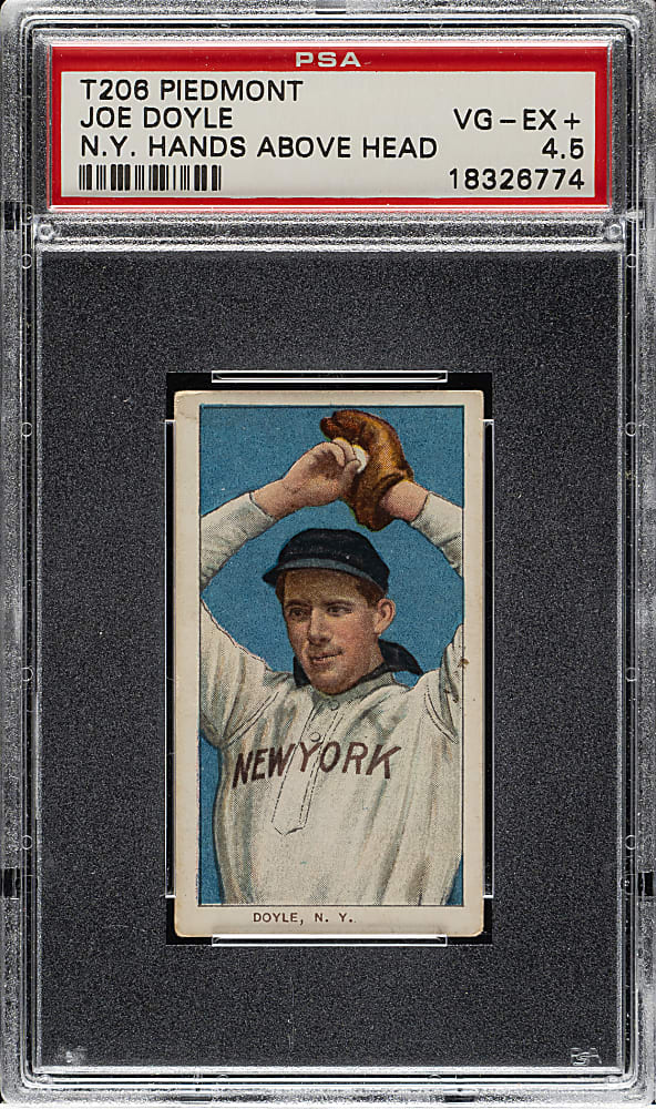 1909-1911 T206 White Border Joe Doyle N.Y. Hands Above Head PSA VG-EX+ 4.5