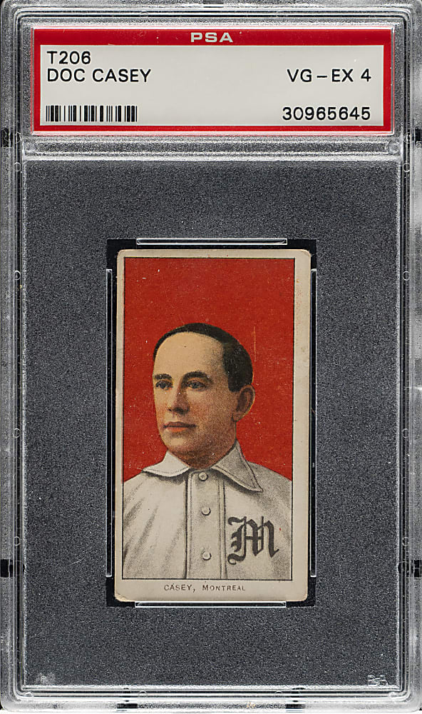 1909-1911 T206 White Border Doc Casey PSA VG-EX 4