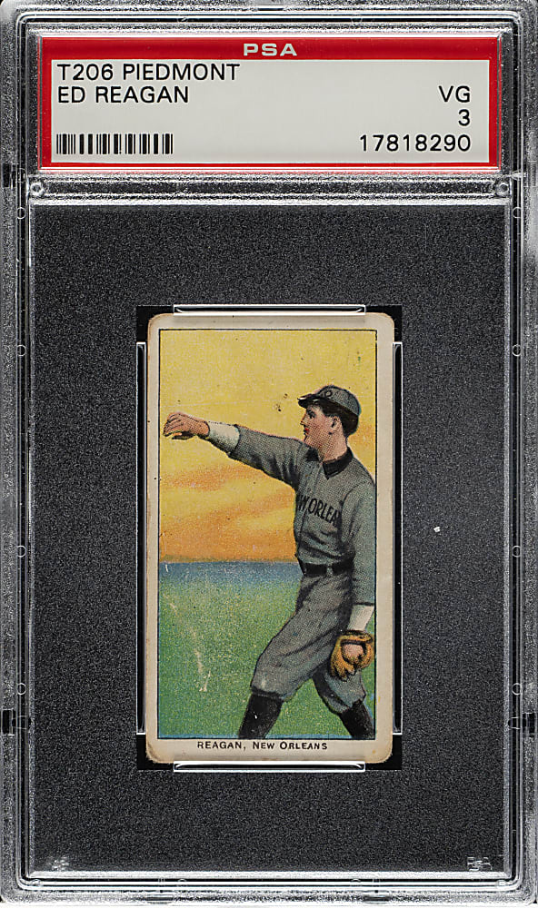 1909-1911 T206 White Border Ed Reagan Southern Leaguer PSA VG 3