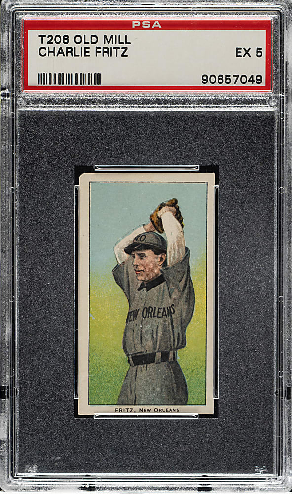1909-1911 T206 White Border Charlie Fritz Southern Leaguer PSA EX 5 - Old Mill Back