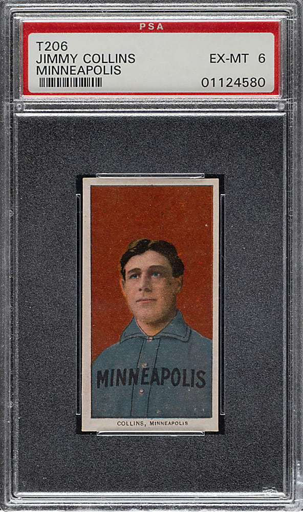 1909-1911 T206 White Border Jimmy Collins PSA EX-MT 6