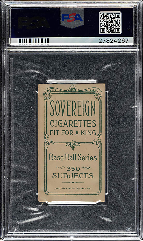 1909-1911 T206 White Border Gavvy Cravath PSA EX 5 - Sovereign 350 Back