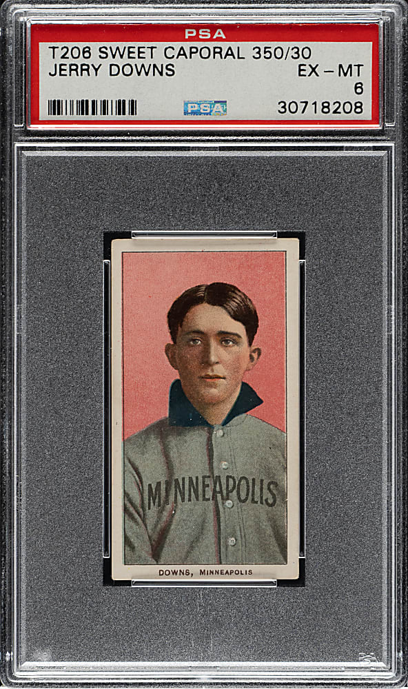 1909-1911 T206 White Border Jerry Downs PSA EX-MT 6