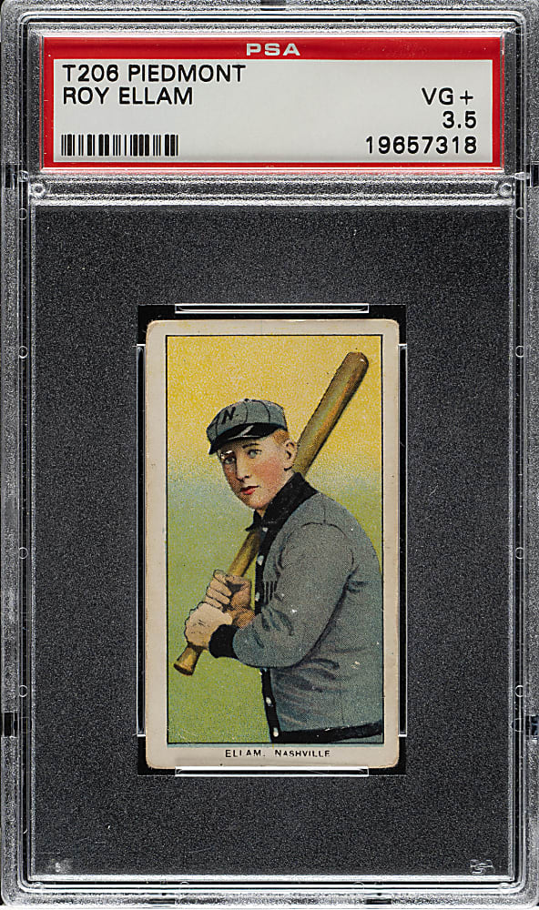 1909-1911 T206 White Border Roy Ellam Southern Leaguer PSA VG+ 3.5