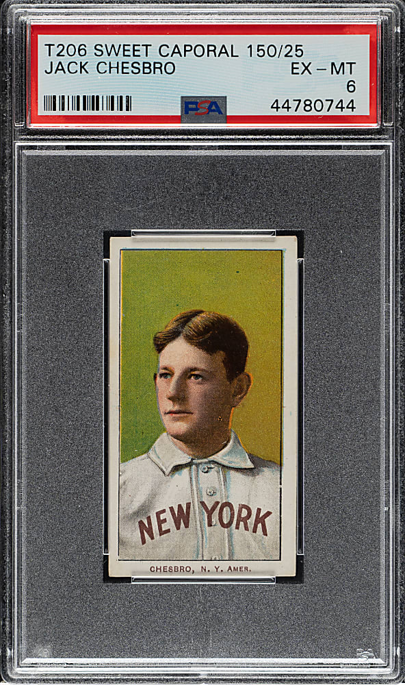 1909-1911 T206 White Border Jack Chesbro PSA EX-MT 6