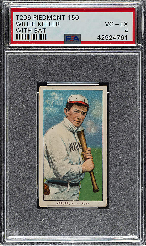 1909-1911 T206 White Border Willie Keeler with Bat PSA VG-EX 4