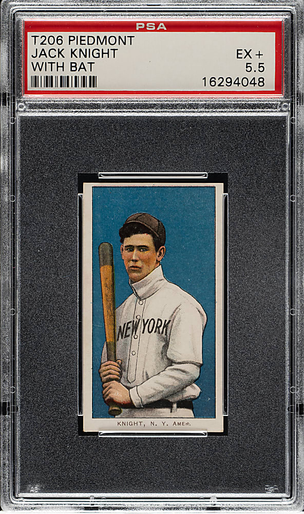 1909-1911 T206 White Border Jack Knight with Bat PSA EX+ 5.5