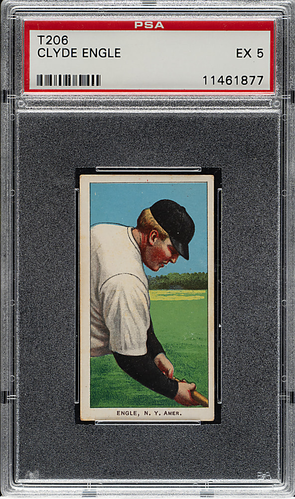 1909-1911 T206 White Border Clyde Engle PSA EX 5