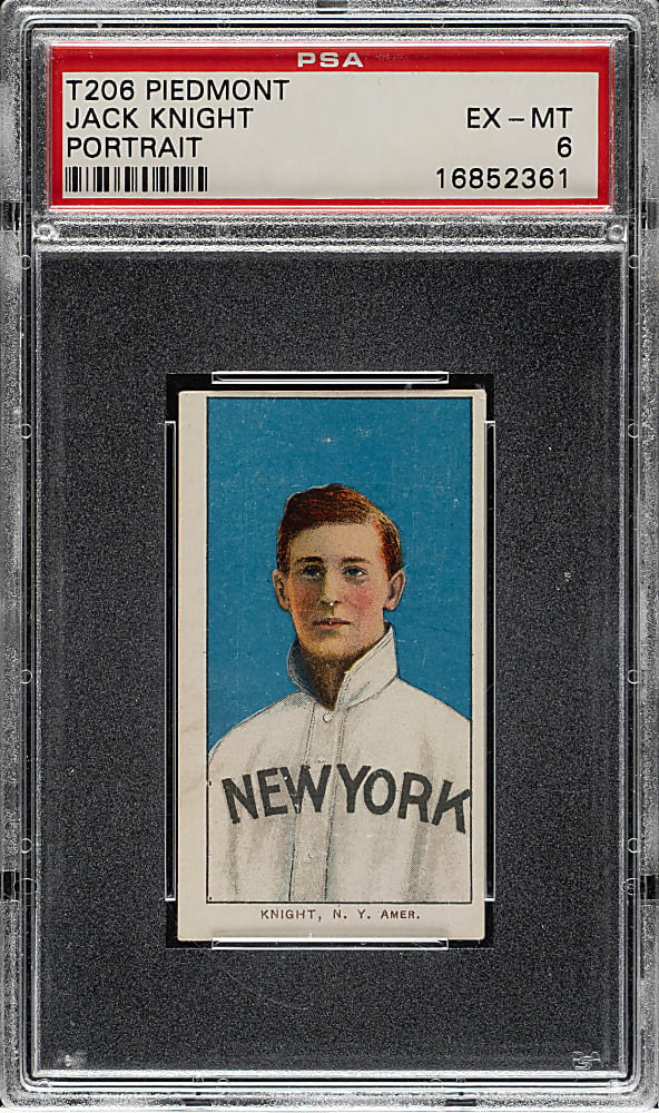 1909-1911 T206 White Border Jack Knight Portrait PSA EX-MT 6
