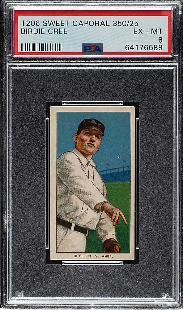 1909-1911 T206 White Border Birdie Cree PSA EX-MT 6