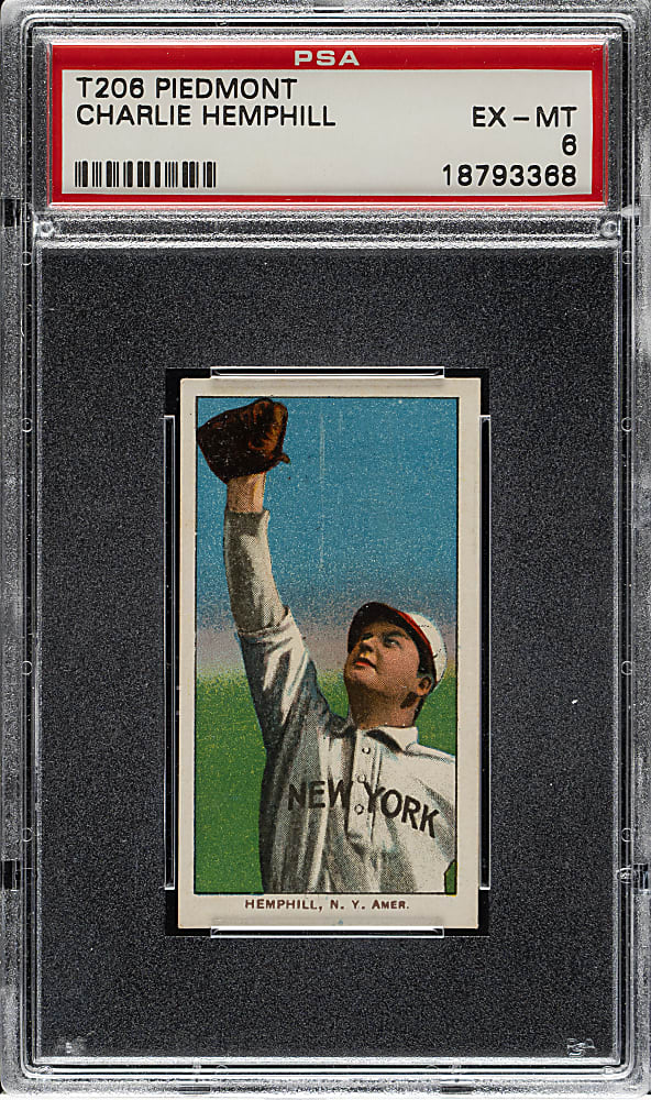 1909-1911 T206 White Border Charlie Hemphill PSA EX-MT 6