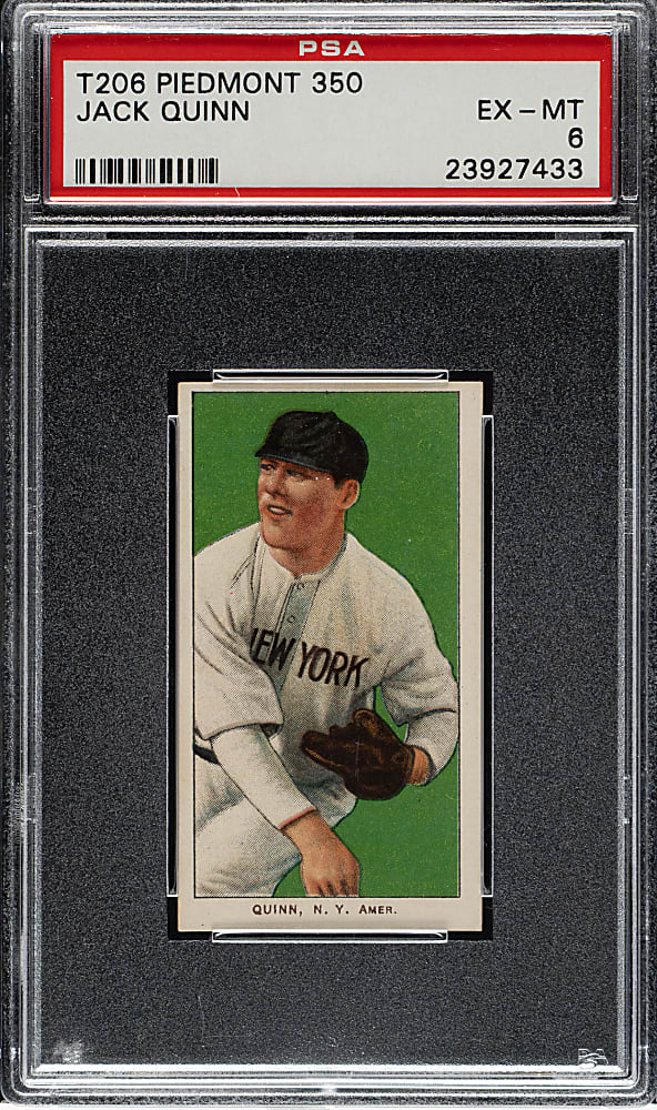 1909-1911 T206 White Border Jack Quinn PSA EX-MT 6