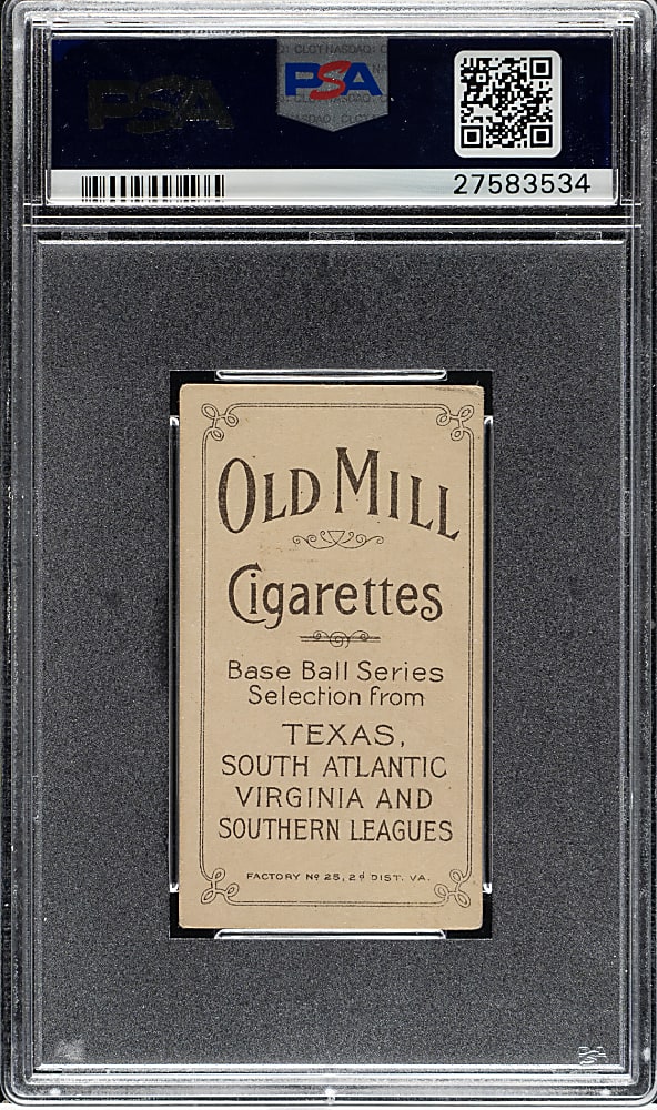 1909-1911 T206 White Border Charles Seitz Southern Leaguer PSA VG-EX 4 - Old Mill Back