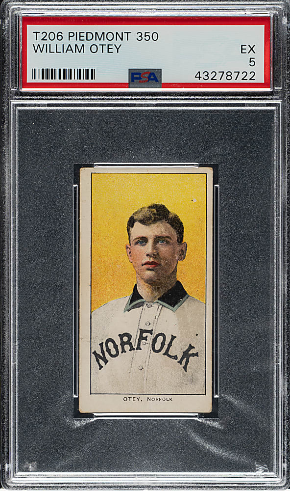 1909-1911 T206 White Border William Otey Southern Leaguer PSA EX 5