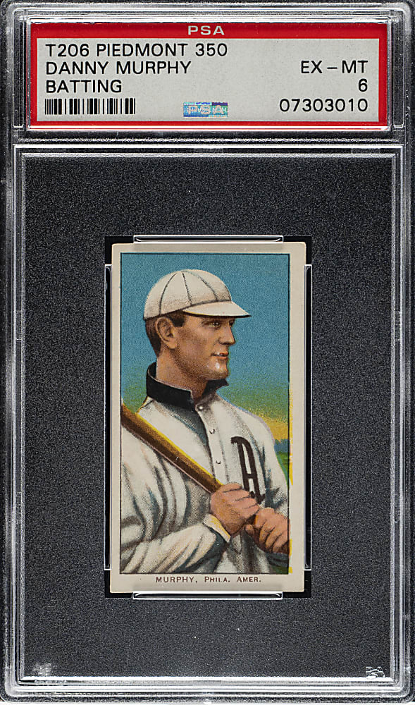 1909-1911 T206 White Border Danny Murphy Batting PSA EX-MT 6