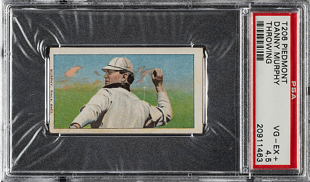 1909-1911 T206 White Border Danny Murphy Throwing PSA VG-EX+ 4.5