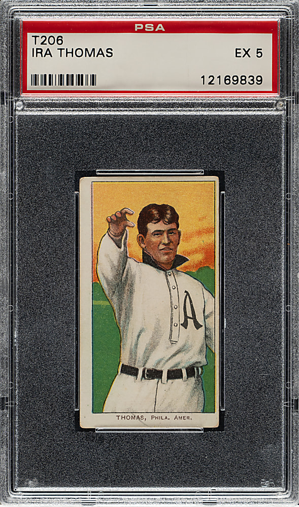 1909-1911 T206 White Border Ira Thomas PSA EX 5