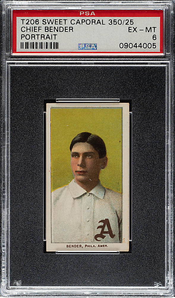1909-1911 T206 White Border Chief Bender Portrait PSA EX-MT 6