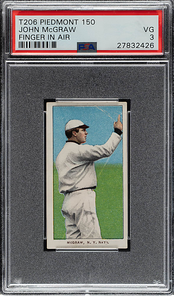 1909-1911 T206 White Border John McGraw Finger in Air PSA VG 3