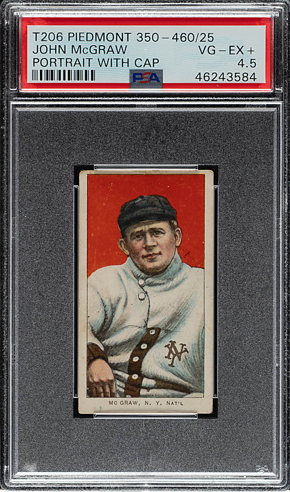 1909-1911 T206 White Border John McGraw Portrait with Cap PSA VG-EX+ 4.5