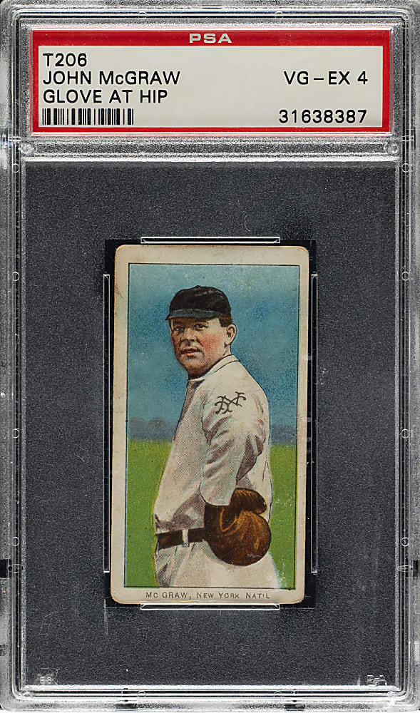 1909-1911 T206 White Border John McGraw Glove at Hip PSA VG-EX 4