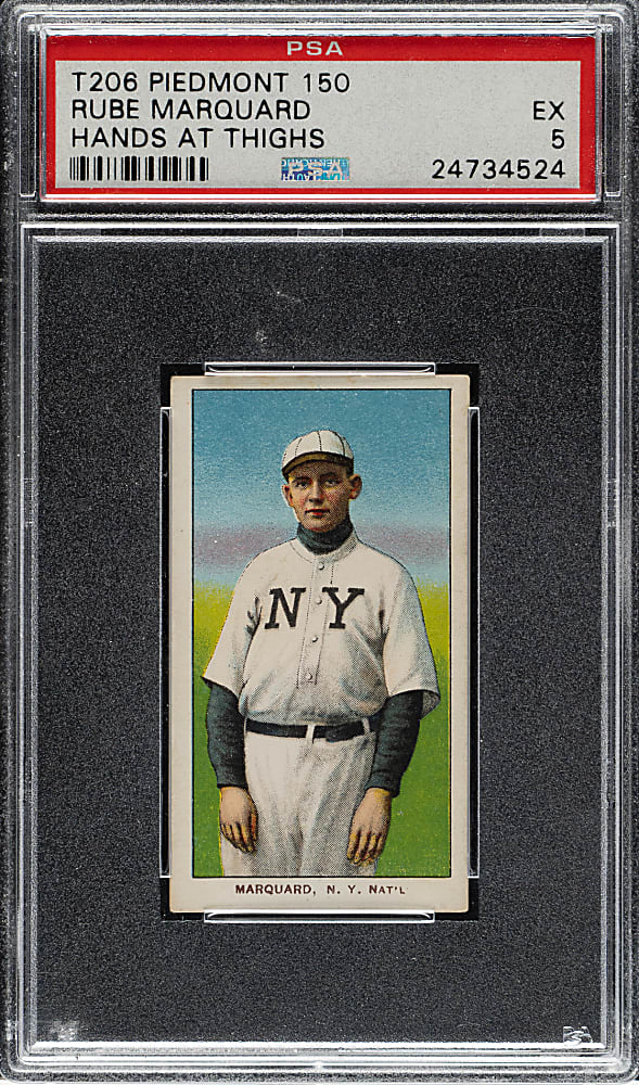 1909-1911 T206 White Border Rube Marquard Hands At Thighs PSA EX 5