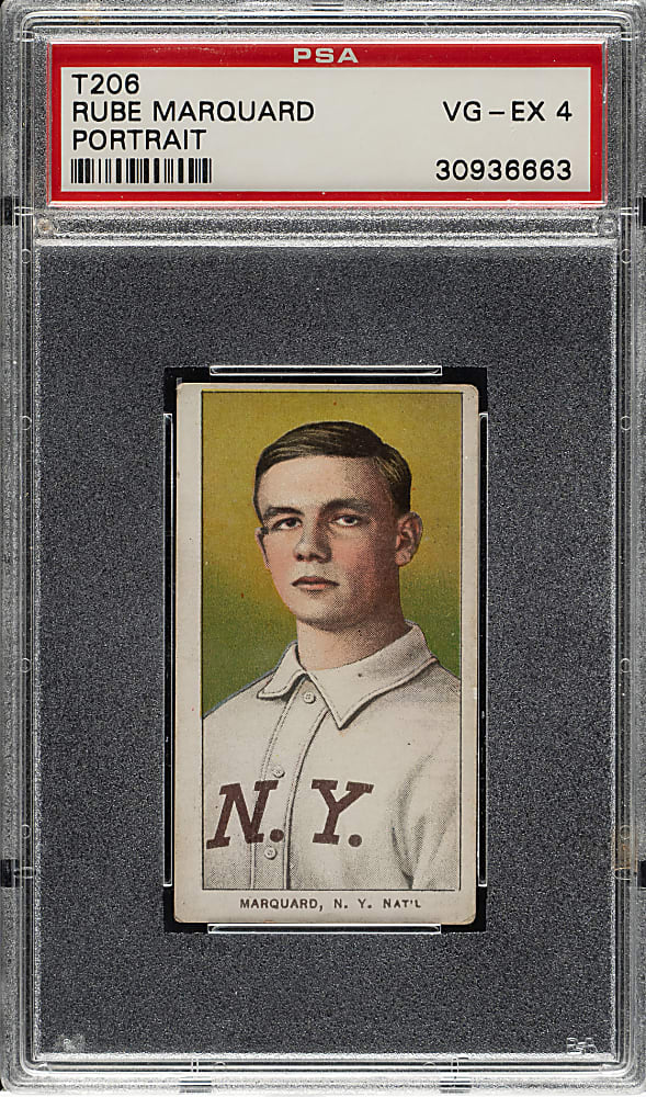 1909-1911 T206 White Border Rube Marquard Portrait PSA VG-EX 4