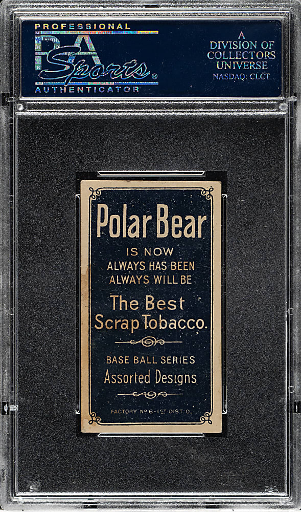 1909-1911 T206 White Border Doc Crandall Portrait with Cap PSA Authentic - Polar Bear Back