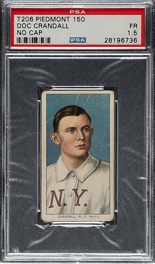 1909-1911 T206 White Border Doc Crandall Portrait, No Cap PSA FAIR 1.5