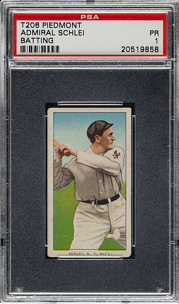 1909-1911 T206 White Border Admiral Schlei Batting PSA POOR 1