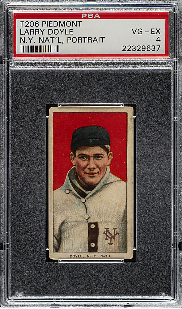 1909-1911 T206 White Border Larry Doyle Portrait PSA VG-EX 4