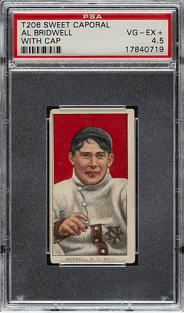 1909-1911 T206 White Border Al Bridwell Portrait with Cap PSA VG-EX+ 4.5