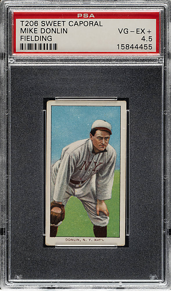 1909-1911 T206 White Border Mike Donlin Fielding PSA VG-EX+ 4.5