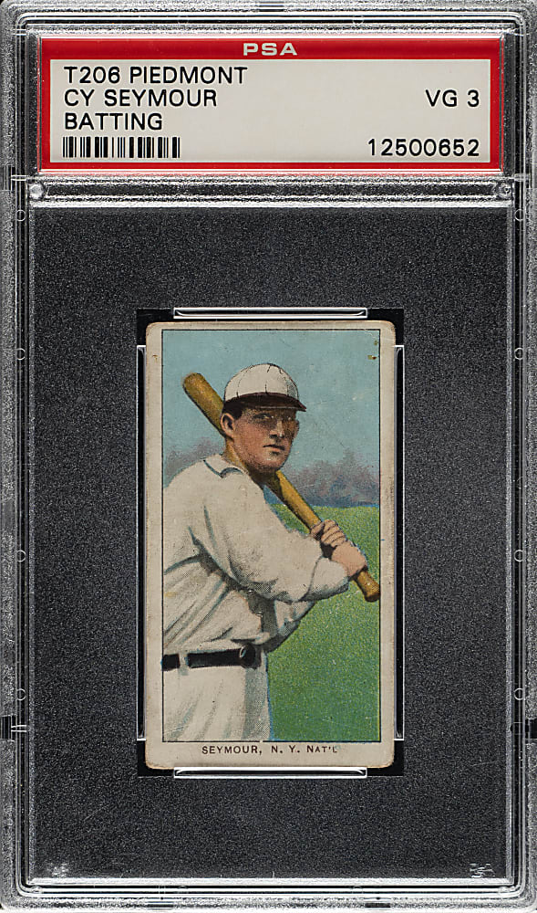 1909-1911 T206 White Border Cy Seymour Batting PSA VG 3
