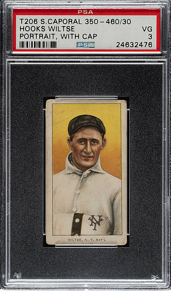 1909-1911 T206 White Border Hooks Wiltse Portrait with Cap PSA VG 3