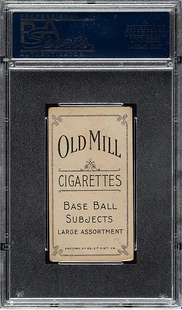 1909-1911 T206 White Border Cy Seymour Throwing PSA VG+ 3.5 - Old Mill Back