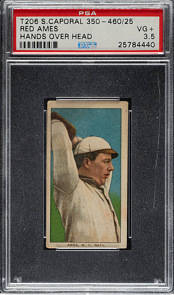 1909-1911 T206 White Border Red Ames Hands Above Head PSA VG+ 3.5