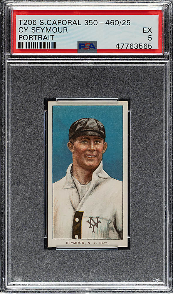 1909-1911 T206 White Border Cy Seymour Portrait PSA EX 5