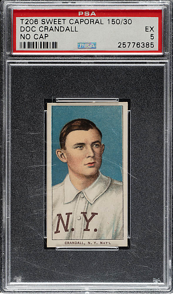 1909-1911 T206 White Border Doc Crandall Portrait, No Cap PSA EX 5