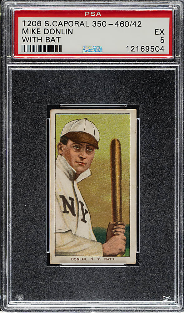 1909-1911 T206 White Border Mike Donlin with Bat PSA EX 5